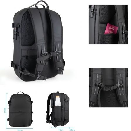 Mochila TooQ TQBP-V101-BK/ Capacidade 30-55L/ Preta/ Inclui Bomba de Ar - Imagem 3