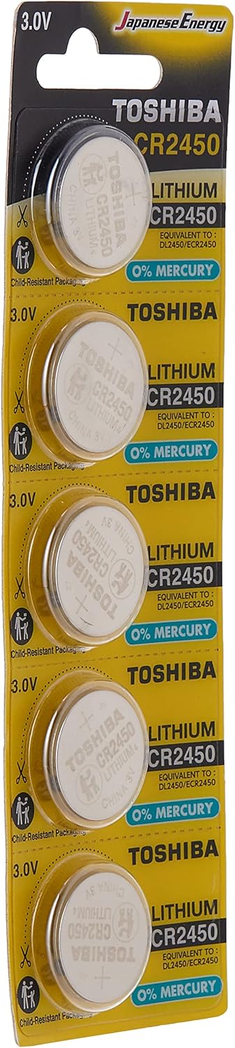 Pack de 5 Pilhas de Botão Toshiba CR2450/ 3V/ Alcalinas - Imagem 3