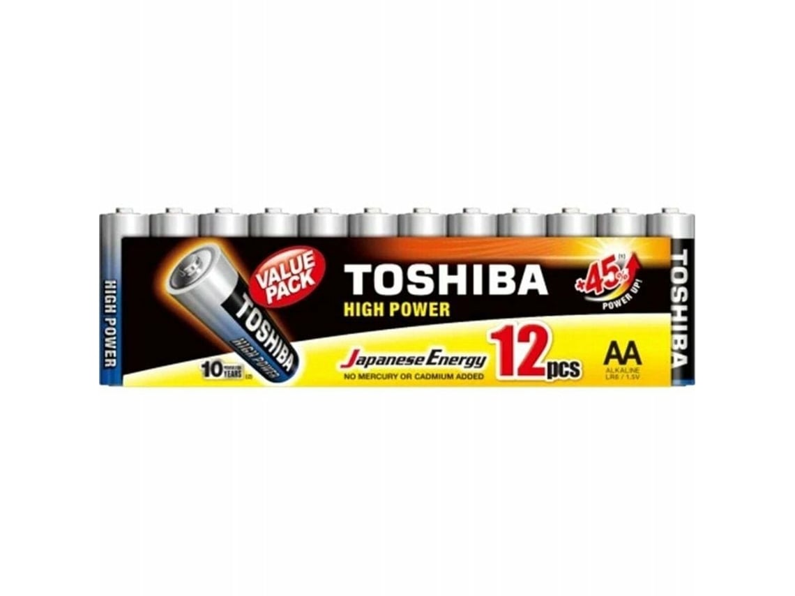 Pack de 12 Pilhas AA Toshiba High Power LR6/ 1.5V/ Alcalinas