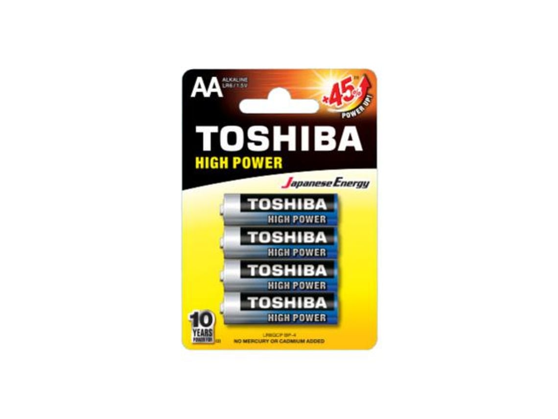 Pack de 4 Pilhas AA Toshiba High Power LR6/ 1.5V/ Alcalinas