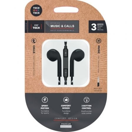 Auriculares Intra-auriculares Tech One Tech earTECH TEC1002/ com Microfone/ Jack 3.5/ Pretos - Imagem 3
