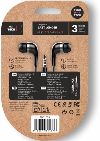 Auriculares Intra-auriculares Tech One Tech soft earTECH TEC1005/ com Microfone/ Jack 3.5/ Pretos - Imagem 2