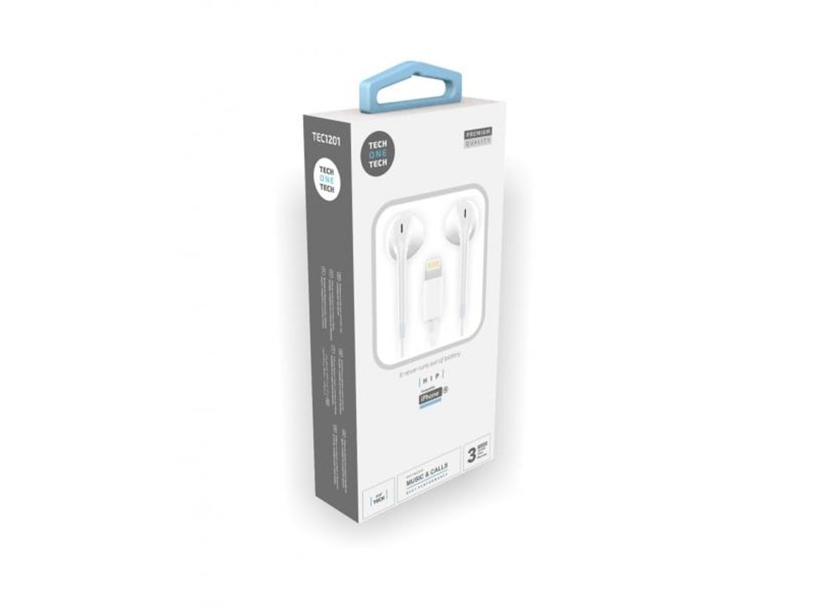 Auriculares Intra-auriculares Tech One Tech earTECH HIP TEC1201/ com Microfone/ Lightning/ Brancos - Imagem 3