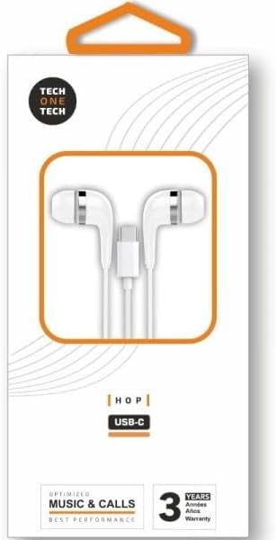 Auscultadores Intra-auriculares Tech One Tech earTECH TEC1304/ com Microfone/ USB Tipo-C/ Brancos