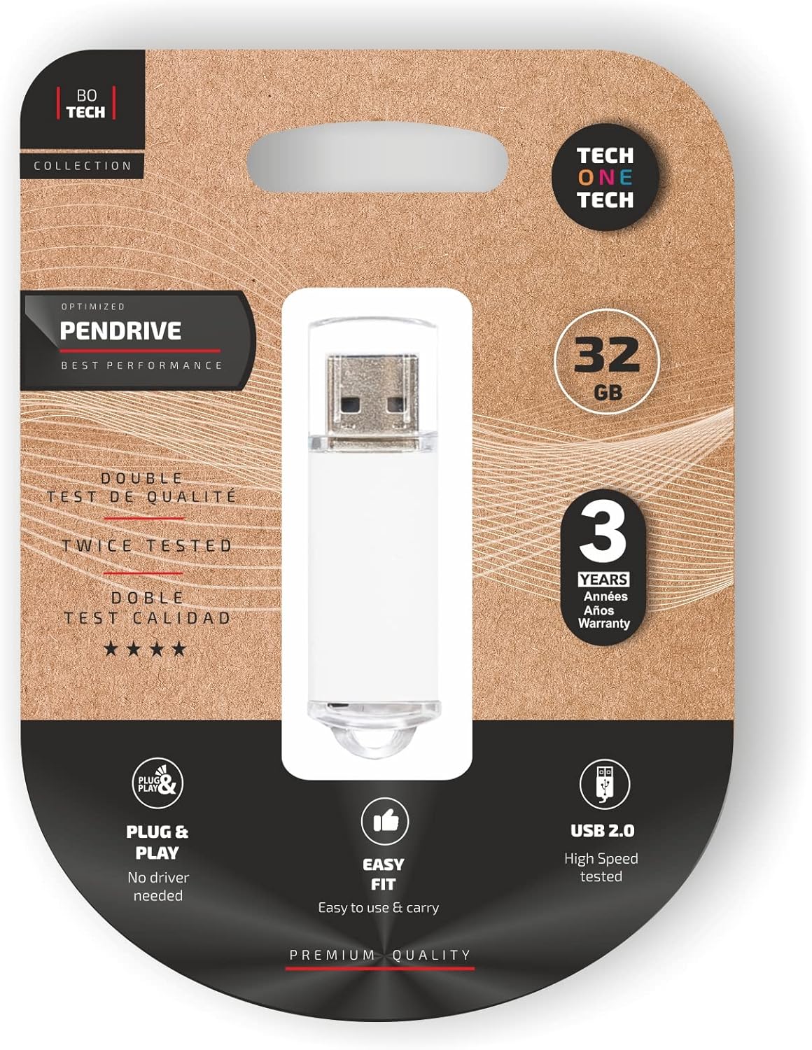 Pendrive 32GB Tech One Tech Basic USB 2.0/ Branco