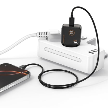 Carregador de Parede GaN Tech One Tech TEC2223/ 1xUSB Tipo-C + Cabo USB Tipo-C/ 20W/ Preto - Imagem 4