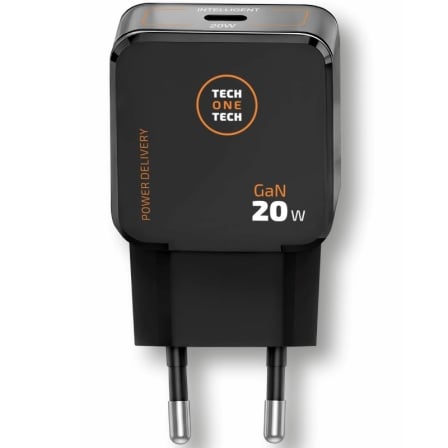 Carregador de Parede GaN Tech One Tech TEC2223/ 1xUSB Tipo-C + Cabo USB Tipo-C/ 20W/ Preto - Imagem 2