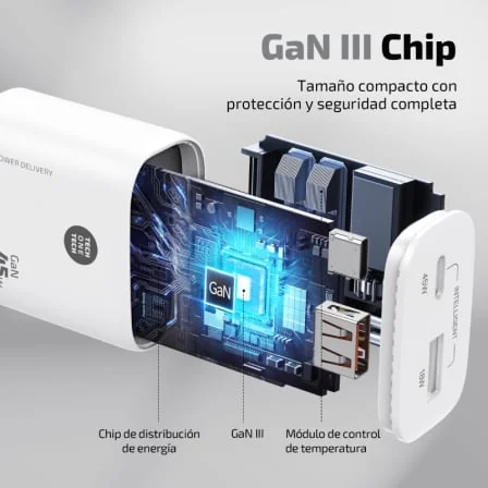 Carregador de Parede Tech One Tech TEC2245 GaN 45W 1x USB-C 1x USB-A Power Delivery 3.0 Branco - Imagem 4