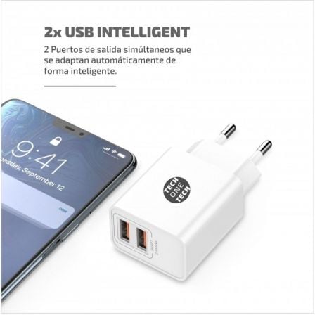 Carregador de Parede Tech One Tech TEC2403/ 2xUSB + Cabo USB Tipo-C/ 12W/ Branco - Imagem 4