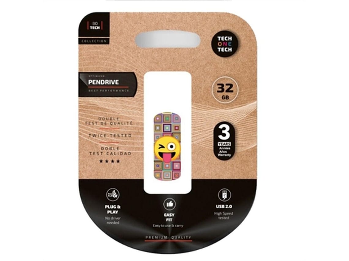 Pendrive 32GB Tech One Tech Emoji Piscadela USB 2.0