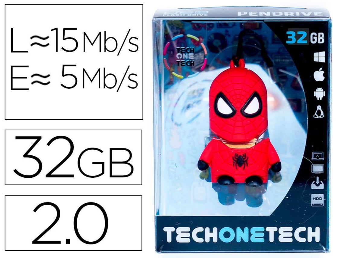 Pendrive 32GB Tech One Tech Super Spider USB 2.0