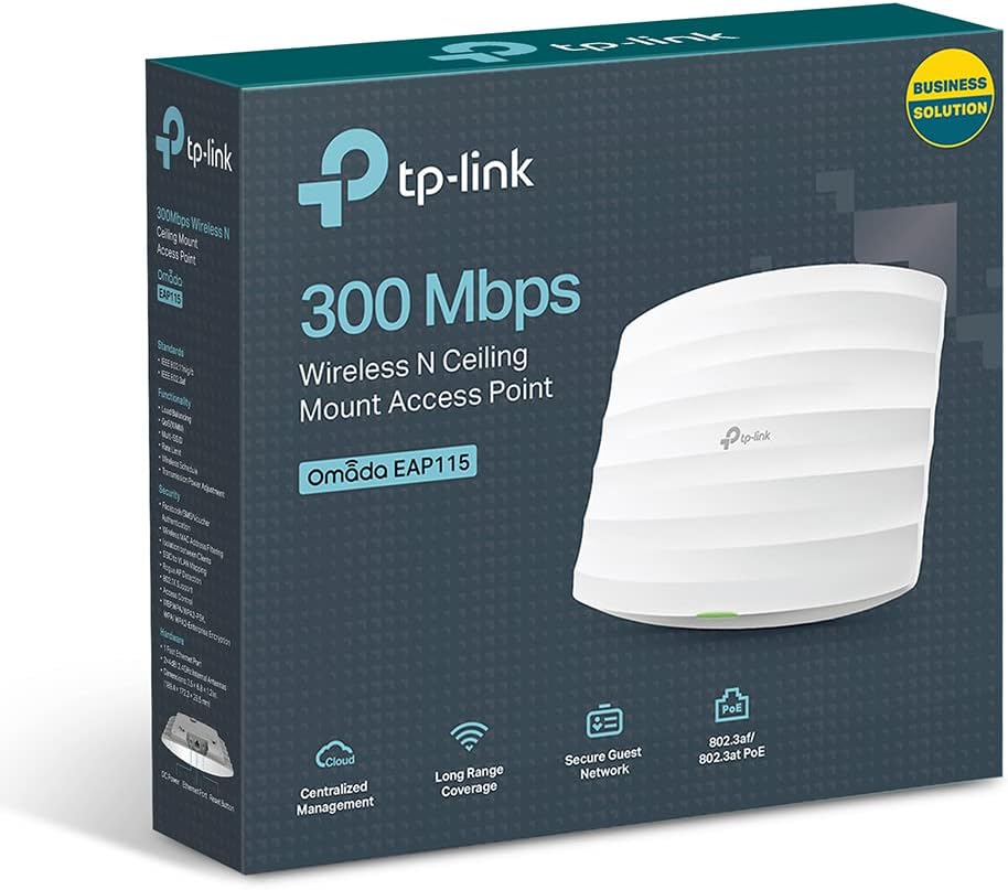 Ponto de Acesso Sem Fios TP-Link Omada EAP115 PoE 300Mbps/ 2.4GHz/ Antenas de 4dBi/ WiFi 802.11n/b/g - Imagem 6