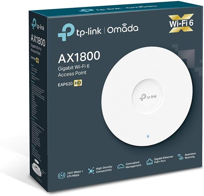 Ponto de Acesso Sem Fios TP-Link Omada EAP620 HD/ WiFi 6/ PoE 1800Mbps/ 2.4GHz 5GHz/ Antenas de 5dBi/ WiFi 802.11ax/ac/a/n/b/g - Imagem 5