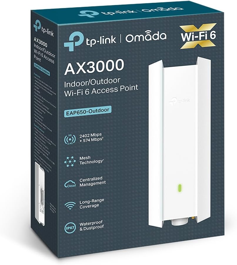 Ponto de Acesso Sem Fios TP-Link Omada EAP650-OUTDOOR/ WiFi 6/ PoE+/ 3000Mbps/ 2.4GHz 5GHz/ Antenas de 5dBi/ WiFi 802.11 ax/ac/n/g/b/a - Imagem 7
