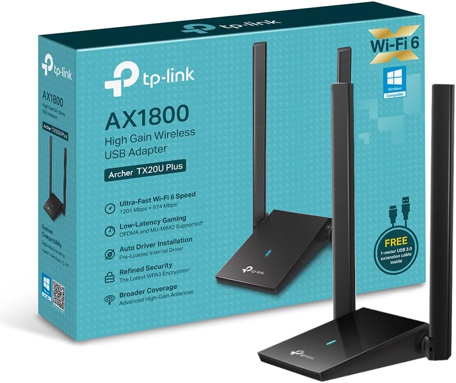 Adaptador USB - WiFi TP-Link Archer TX20U Plus/ 1800Mbps