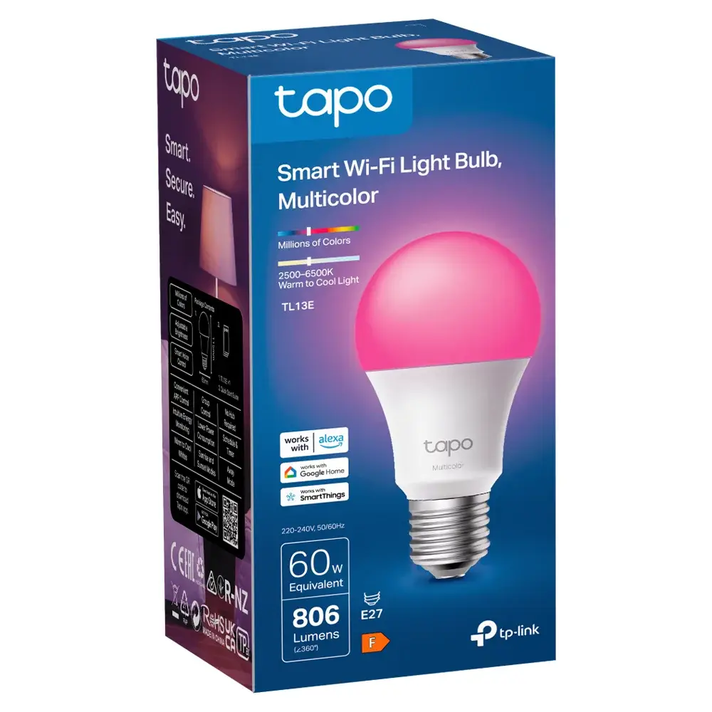 Lâmpada Inteligente TP-Link Tapo TL13E/ Casquilho E27/ 8.3W/ 806 Lúmenes/ 2500 - 6500K - Imagem 8