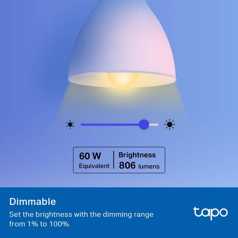 Lâmpada Inteligente TP-Link Tapo TL13E/ Casquilho E27/ 8.3W/ 806 Lúmenes/ 2500 - 6500K - Imagem 4