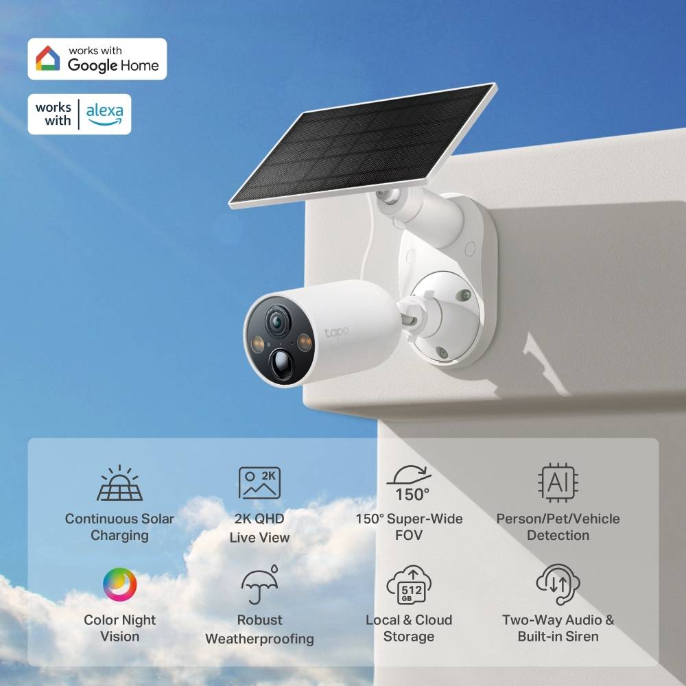 Câmaras de Videovigilância TP-Link Tapo C425 KIT/ Visão Noturna/ Controlo a partir da APP/ Inclui Painel Solar - Imagem 2