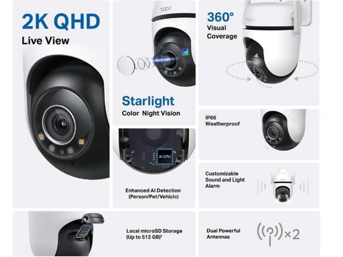 Câmaras de Videovigilância TP-Link Tapo C520WS/ Visão Noturna/ Controlo através de APP - Imagem 2
