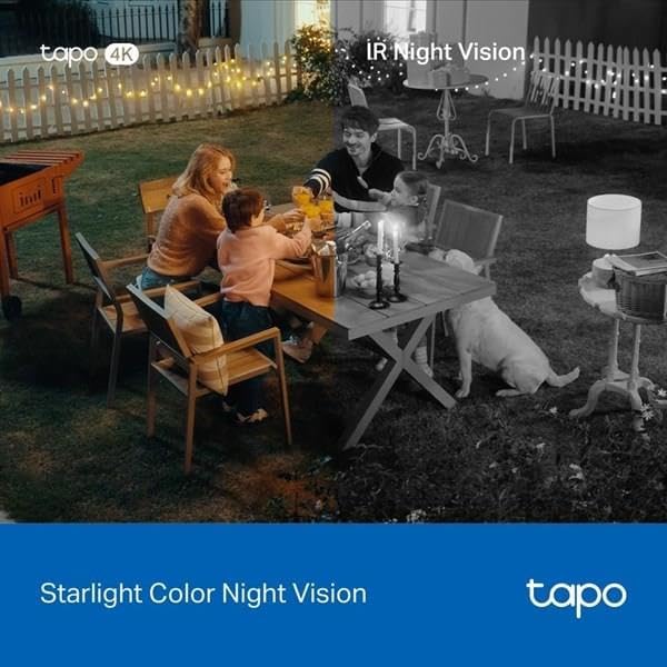 Câmara de Vigilância TP-Link Tapo C560WS 4K 8MP Exterior IP66 Wi-Fi 6 Pan/Tilt Visão Noturna Colorida Starlight Branco - Imagem 5