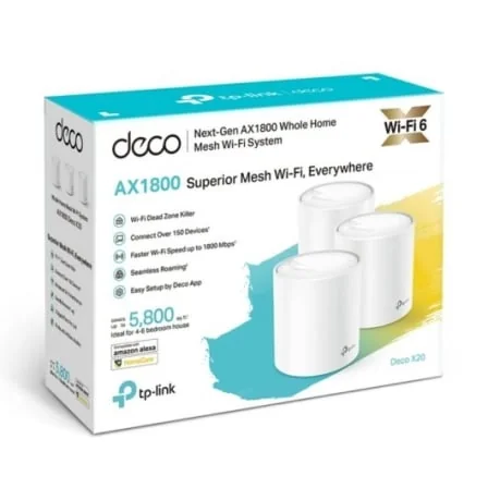 Sistema Mesh TP-Link Deco X20 Wi-Fi 6 AX1800 Dual-Band Pack de 3 Branco - Imagem 5