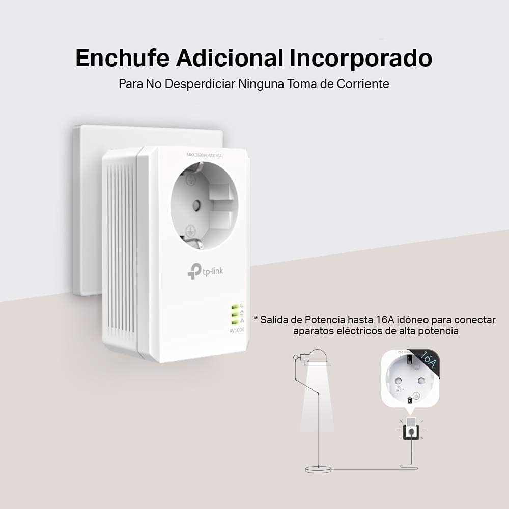 Adaptador Powerline TP-Link TL-PA7017P KIT AV1000 1000Mbps/ Alcance 300m/ Pack de 2 - Imagem 4