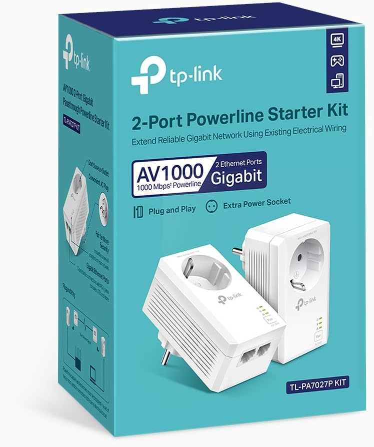 Adaptador Powerline TP-Link TL-PA7027P KIT 1000Mbps/ Alcance 300m/ Pack de 2 - Imagem 7