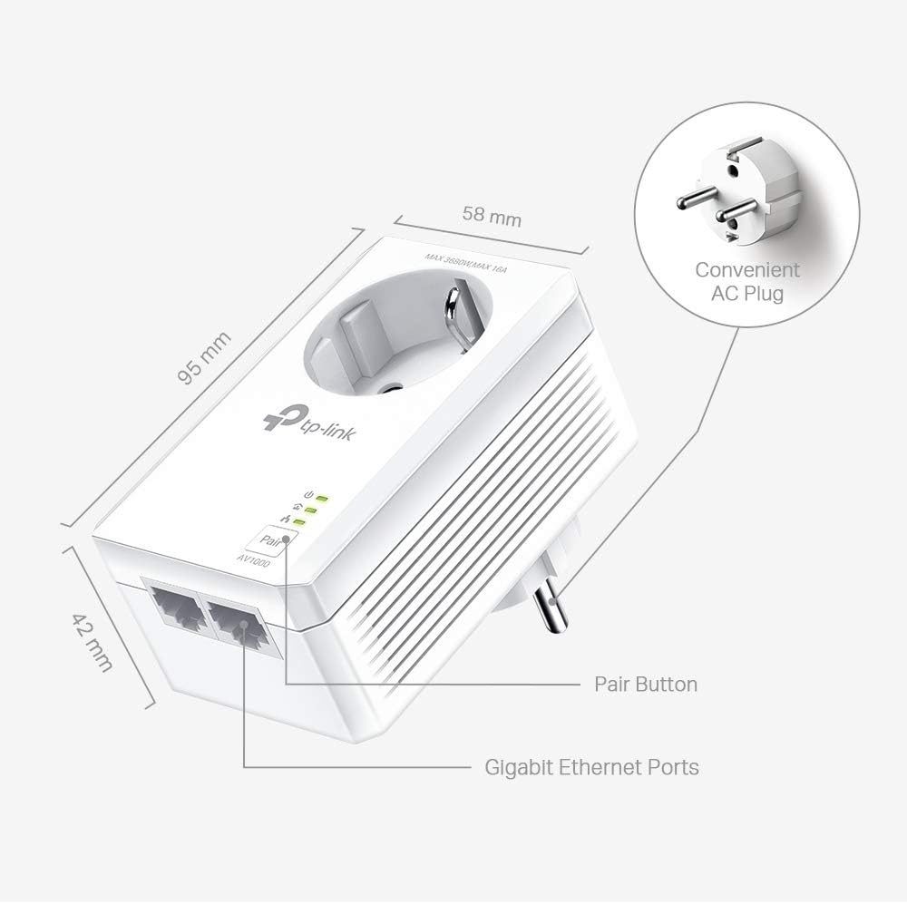 Adaptador Powerline TP-Link TL-PA7027P KIT 1000Mbps/ Alcance 300m/ Pack de 2 - Imagem 2