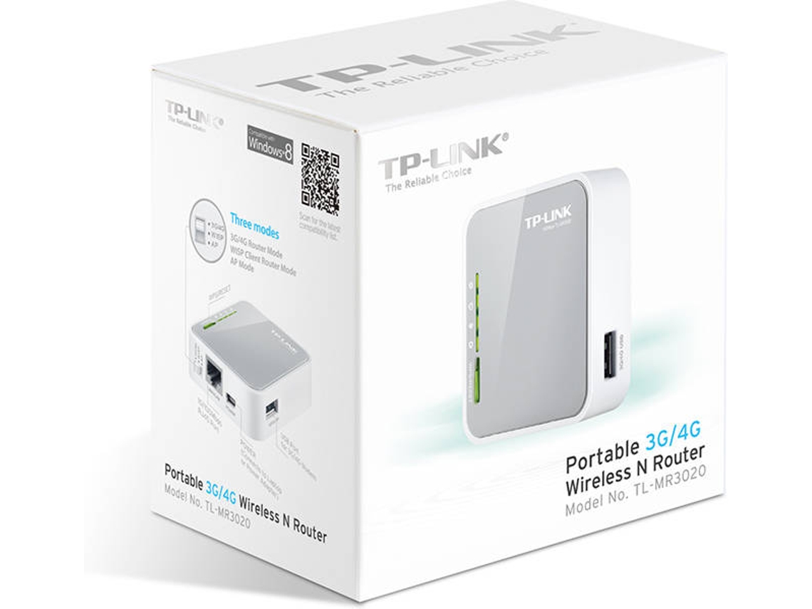 Router Sem Fios 3G TP-Link TL-MR3020 150Mbps/ 2.4GHz/ 1 Antena/ WiFi 802.11n/g/b - Imagem 3