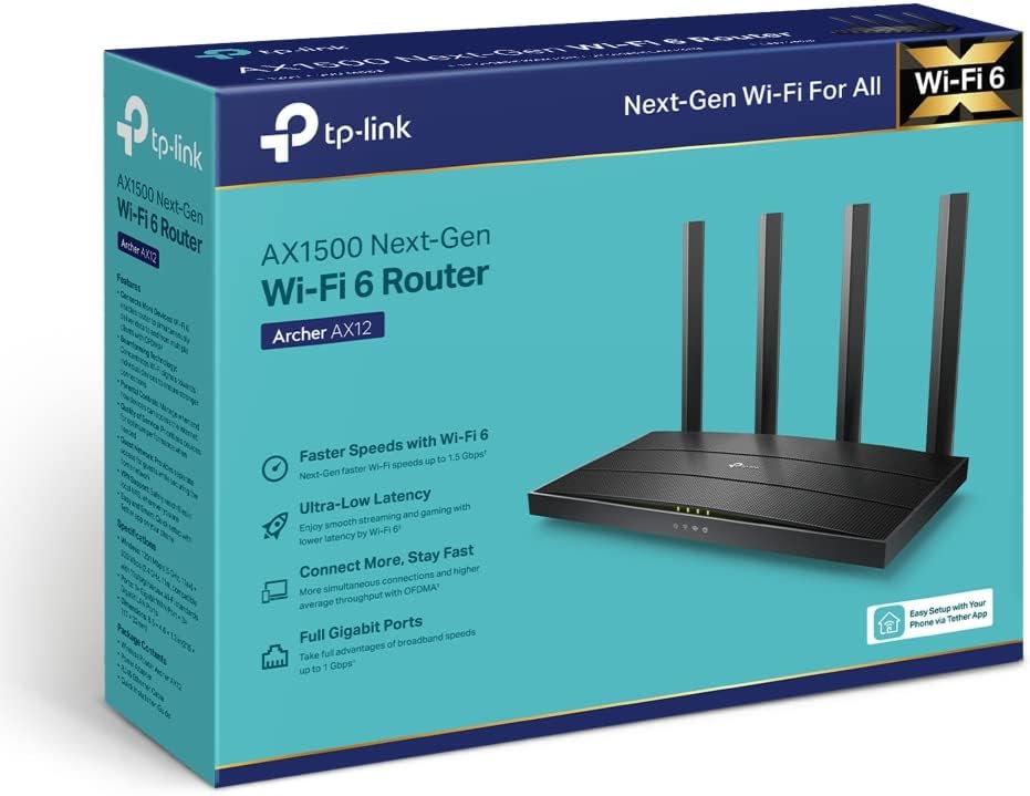 Router Wireless TP-Link Archer AX12/ WiFi 6/ 1500 Mbps/ 2.4GHz 5GHz/ 4 Antenas/ WiFi 802.11ax/ac/n/a/ - n/b/g - Imagem 4