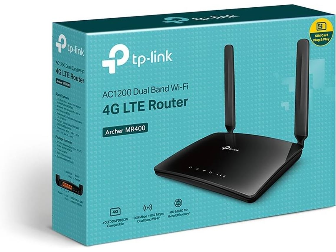 Router Sem Fios 4G TP-Link Archer MR400 1200Mbps/ 2.4GHz 5GHz/ 2 Antenas/ WiFi 802.11ac/n/a/b/g/n - Imagem 4