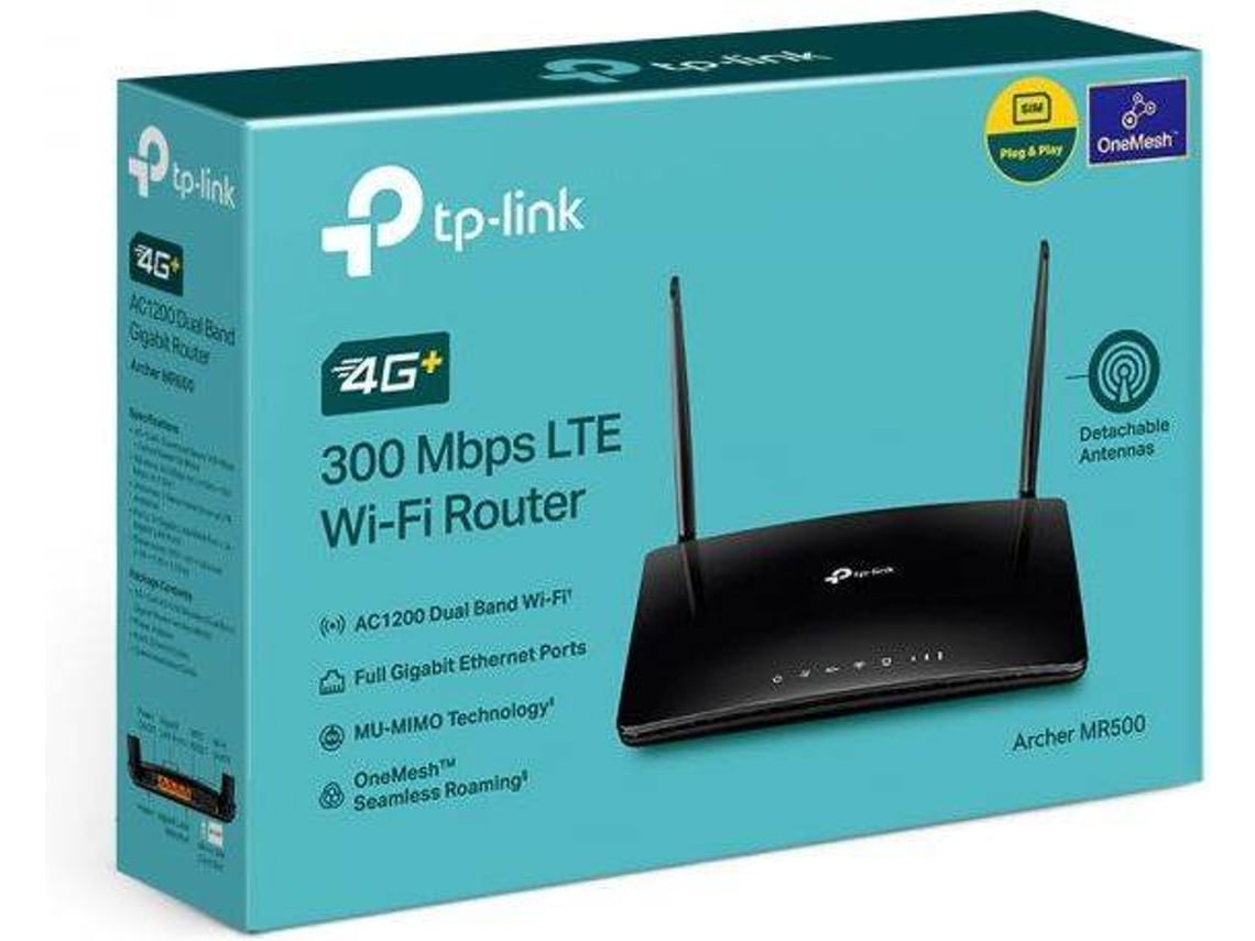 Router Sem Fios 4G TP-Link Archer MR500 1200Mbps 2.4GHz 5GHz/ 2 Antenas/ WiFi 802.11a/n/ac - b/g/n
