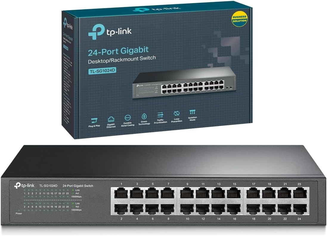 Switch TP-Link 24P GIGA 24 Portas/ RJ-45 10/100/1000