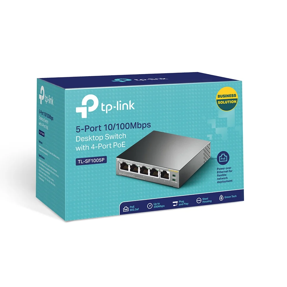 Switch TP-Link TL-SF1005P 5 Portas 10/100Mbps 4 Portas PoE 58W - Imagem 5
