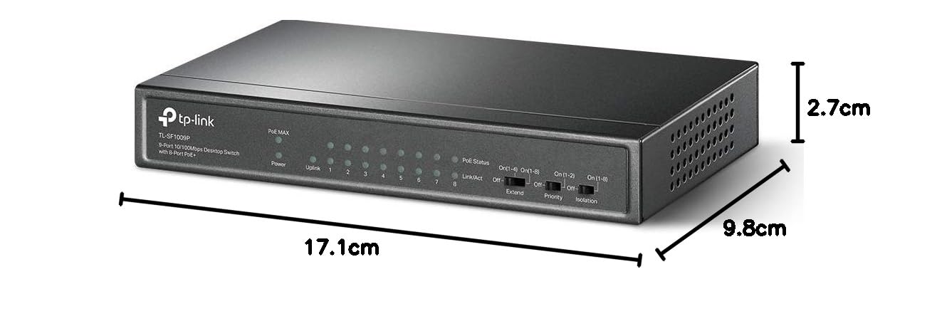 Switch TP-Link TL-SF1009P 9 Portas/ RJ-45 10/100/ PoE - Imagem 8