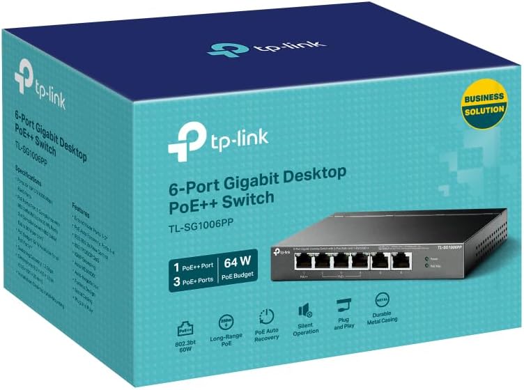 Switch TP-Link TL-SG1006PP 6 Portas/ RJ-45 10/100/1000/ PoE++ - Imagem 4