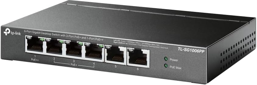 Switch TP-Link TL-SG1006PP 6 Portas/ RJ-45 10/100/1000/ PoE++ - Imagem 2