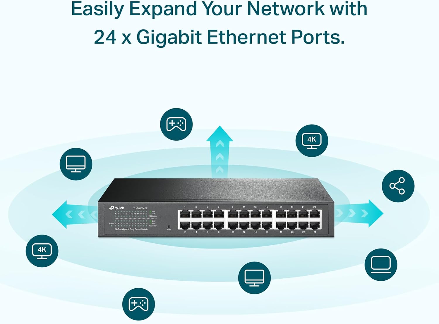 Switch TP-Link TL-SG1024DE 24 Portas/ RJ-45 10/100/1000 - Imagem 2