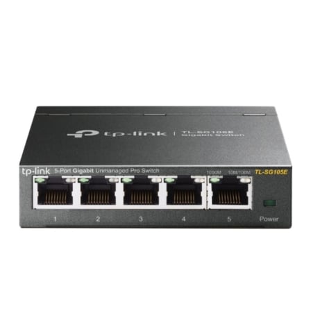 Switch TP-Link Easy Smart TL-SG105E 5 Portas RJ-45 Gigabit 10/100/1000 Mbps Metálico