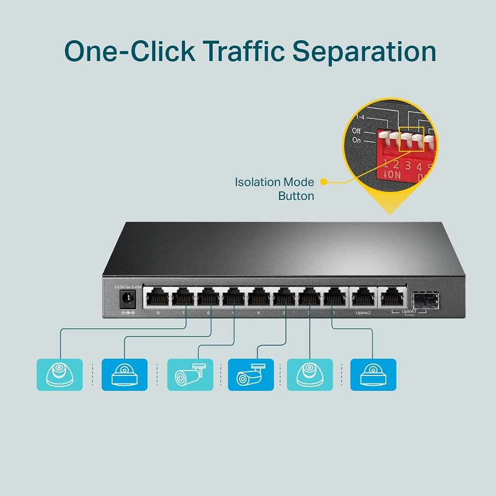 Switch TP-Link TL-SG1210MP 10 Portas/ RJ-45 10/100/1000/ PoE+ - Imagem 7