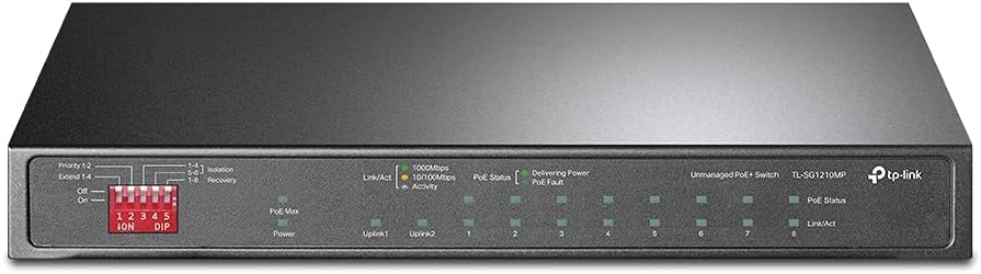 Switch TP-Link TL-SG1210MP 10 Portas/ RJ-45 10/100/1000/ PoE+