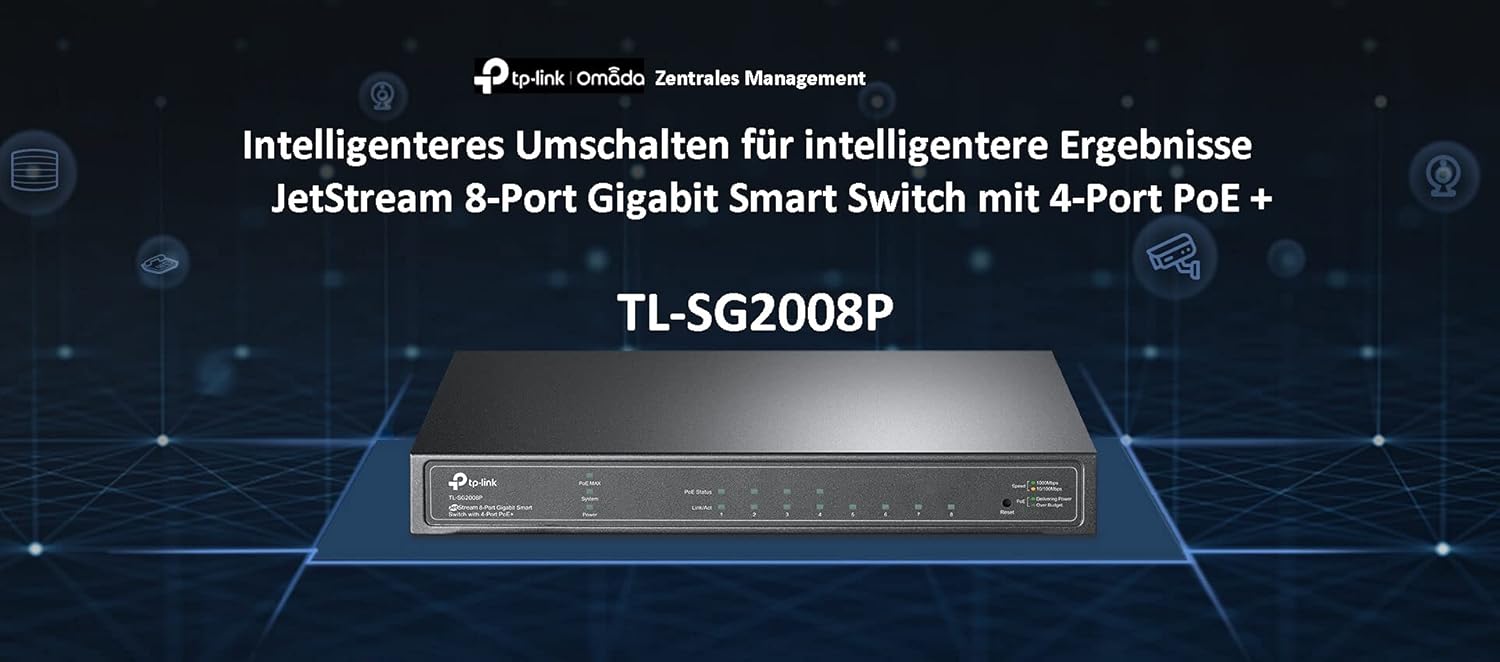 Switch Gerível TP-Link Omada TL-SG2008P 8 Portas/ RJ-45 10/100/1000/ PoE - Imagem 4
