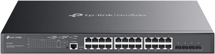 Switch TP-Link Omada JetStream TL-SG3428MP 28 Portas Gigabit 24 PoE+ 384W 4 Slots SFP L2