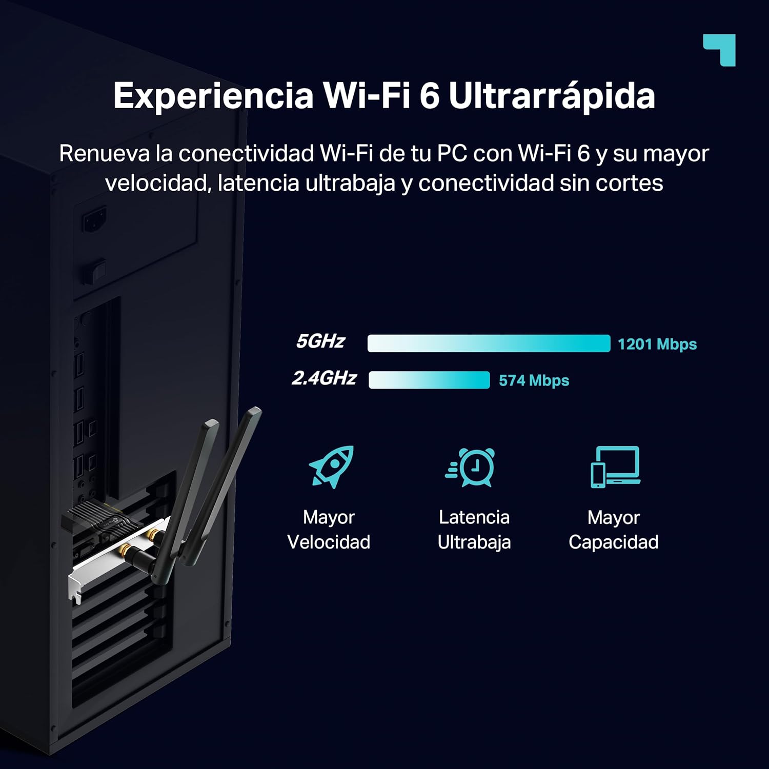Placa de Rede Sem Fios PCI Express TP-Link Archer TX20E/ 1800Mbps/ 2.4/5GHz - Imagem 3