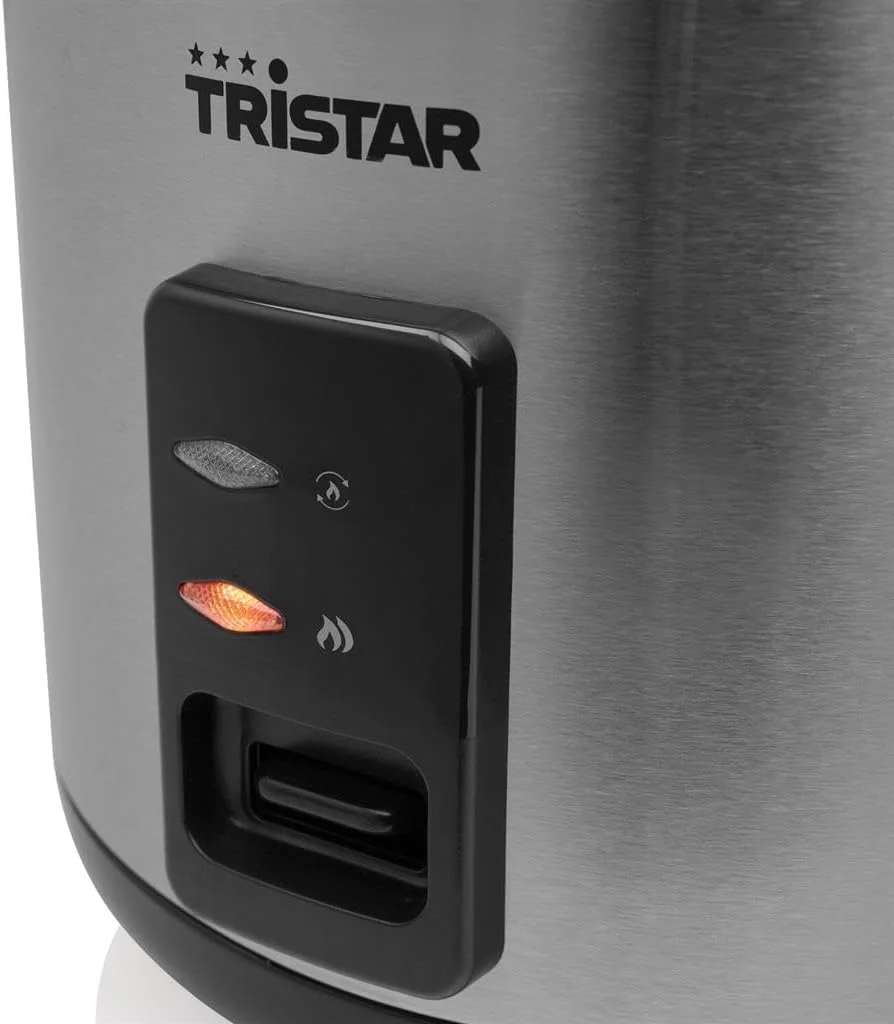 Panela de Arroz Tristar RK-6147 1.5L 500W Capacidade 8 Chávenas Aço Inoxidável Prateado - Imagem 6