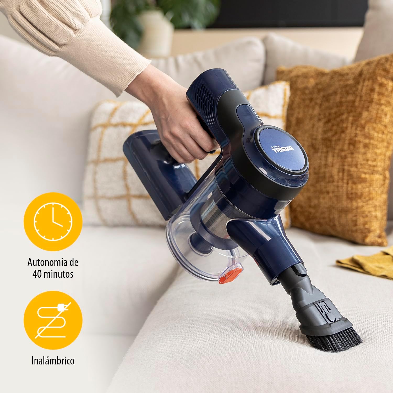Aspirador Vassoura com bateria Tristar SZ-2360/ 150W/ Autonomia 40 Min - Imagem 4