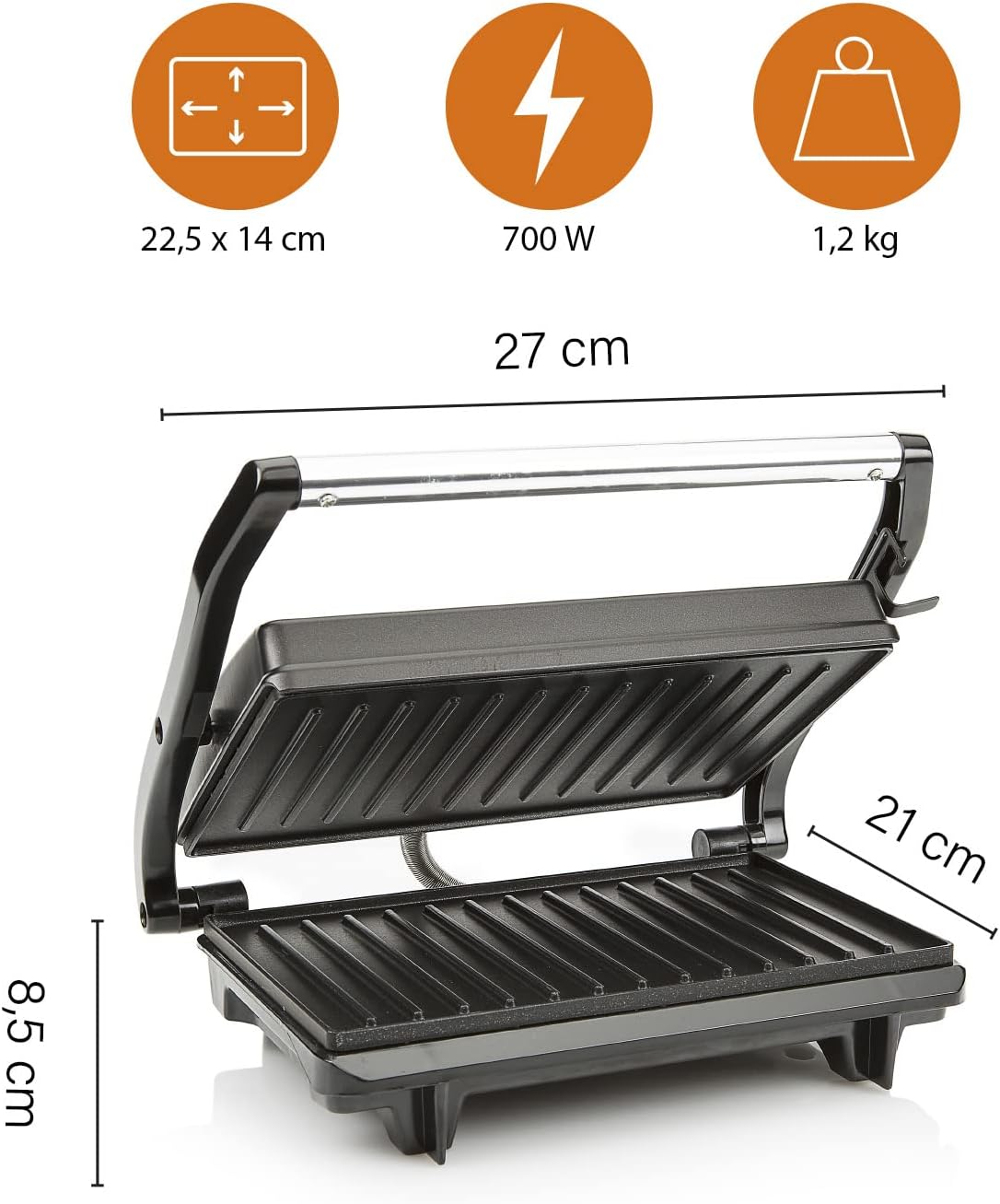 Grill Elétrico Tristar GR-2650/ 700W/ Tamanho 225*140mm - Imagem 3