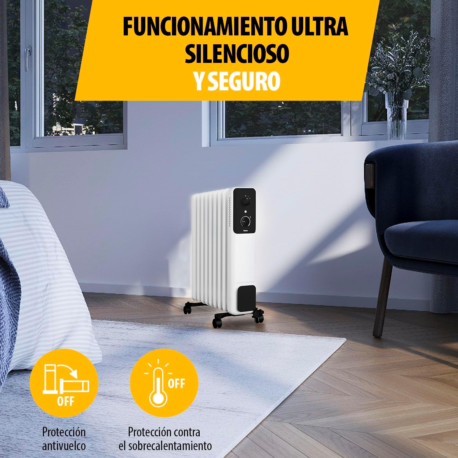Radiador a Óleo Tristar KA-5379/ 3 Potências/ 800-1200-2000W/ 9 Elementos de Aquecimento - Imagem 7