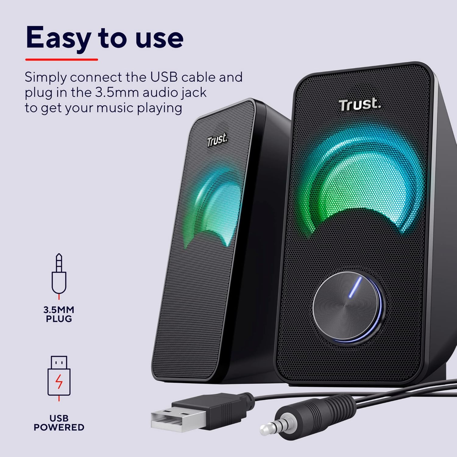 Altifalantes Trust Arys RGB/ 12W/ 2.0 - Imagem 6