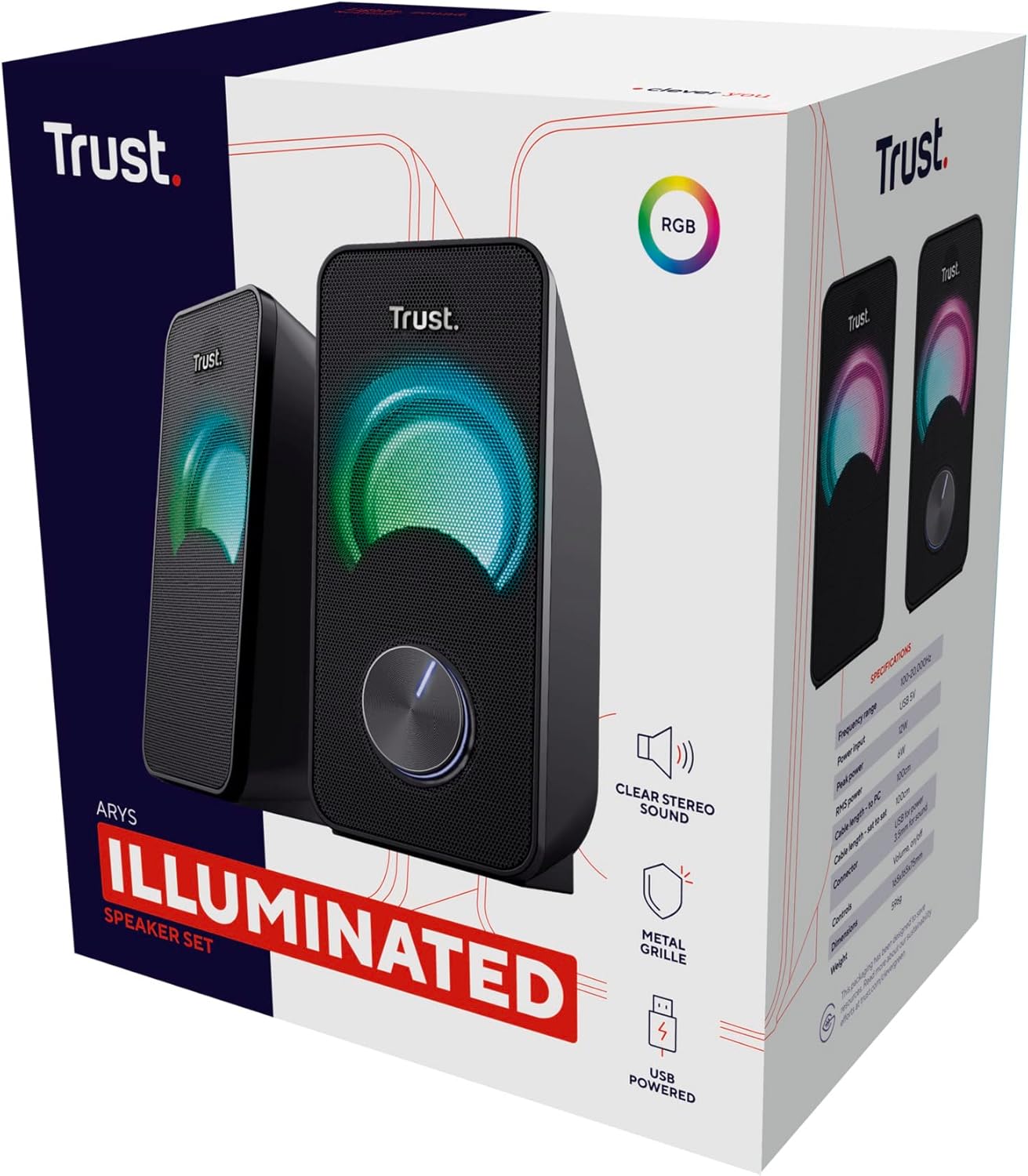 Altifalantes Trust Arys RGB/ 12W/ 2.0 - Imagem 10